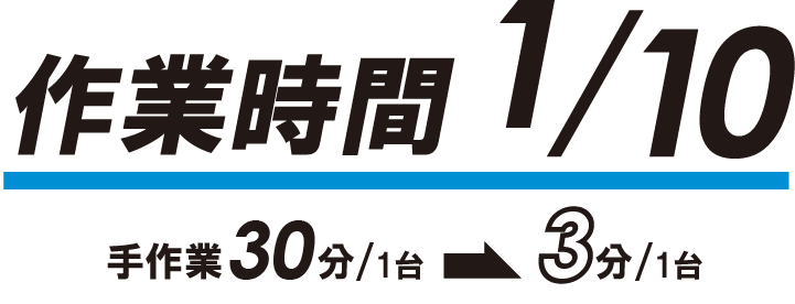 作業時間が十分の一に削減